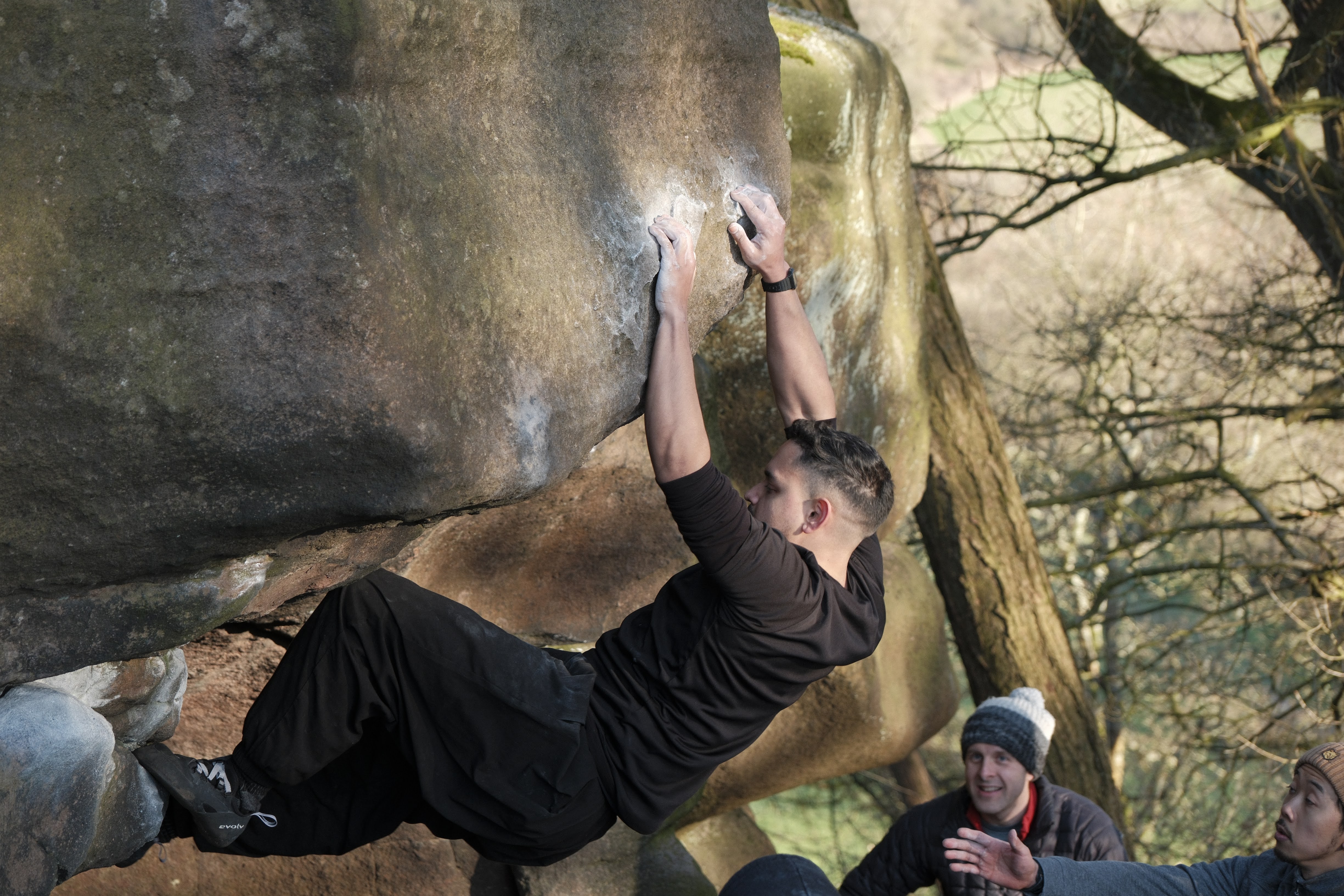 Kamran bouldering outdoors